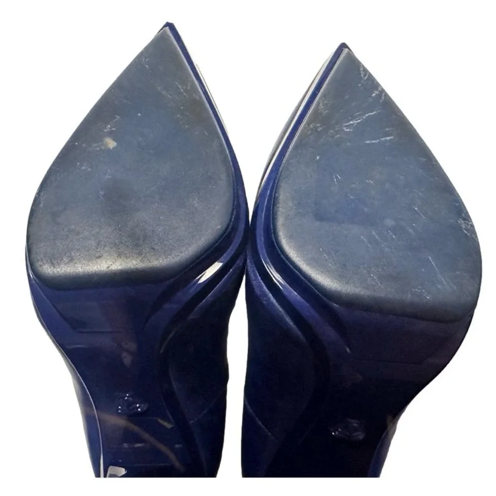 EUC! VERSACE‎ women’s blue leather heels - 36